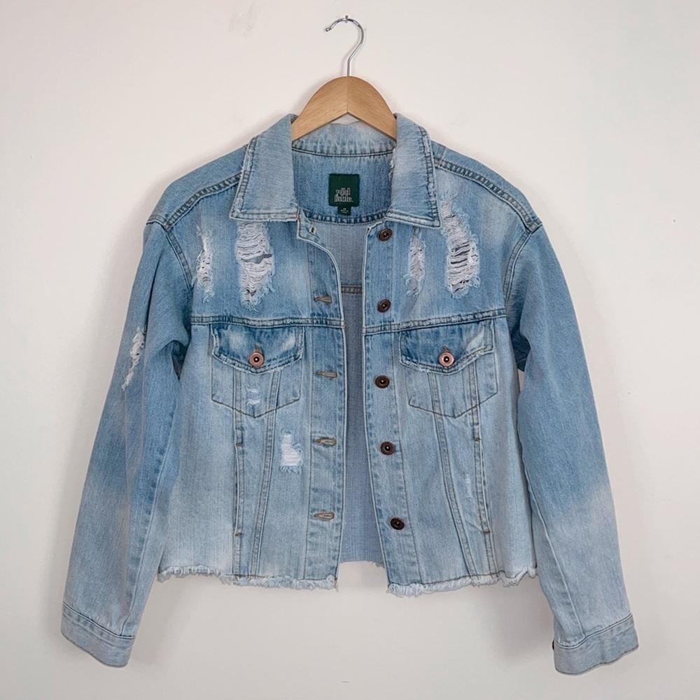 Wild Fable Distressed Denim Jean Jacket